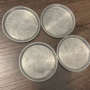 Vintage Aluminum Pinecone Coasters Rustic Cabin
Bareware  Set of 4